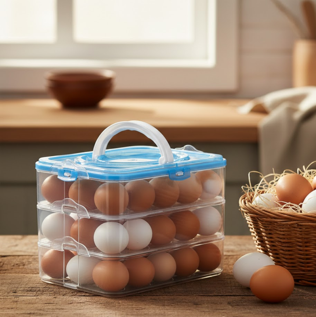 3-layer Plastic Refrigerator Egg Storage Box