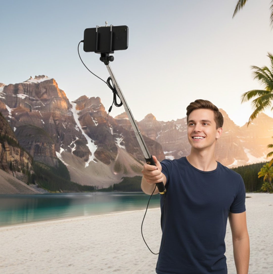 Selfie Sticks Box With Aux Wire