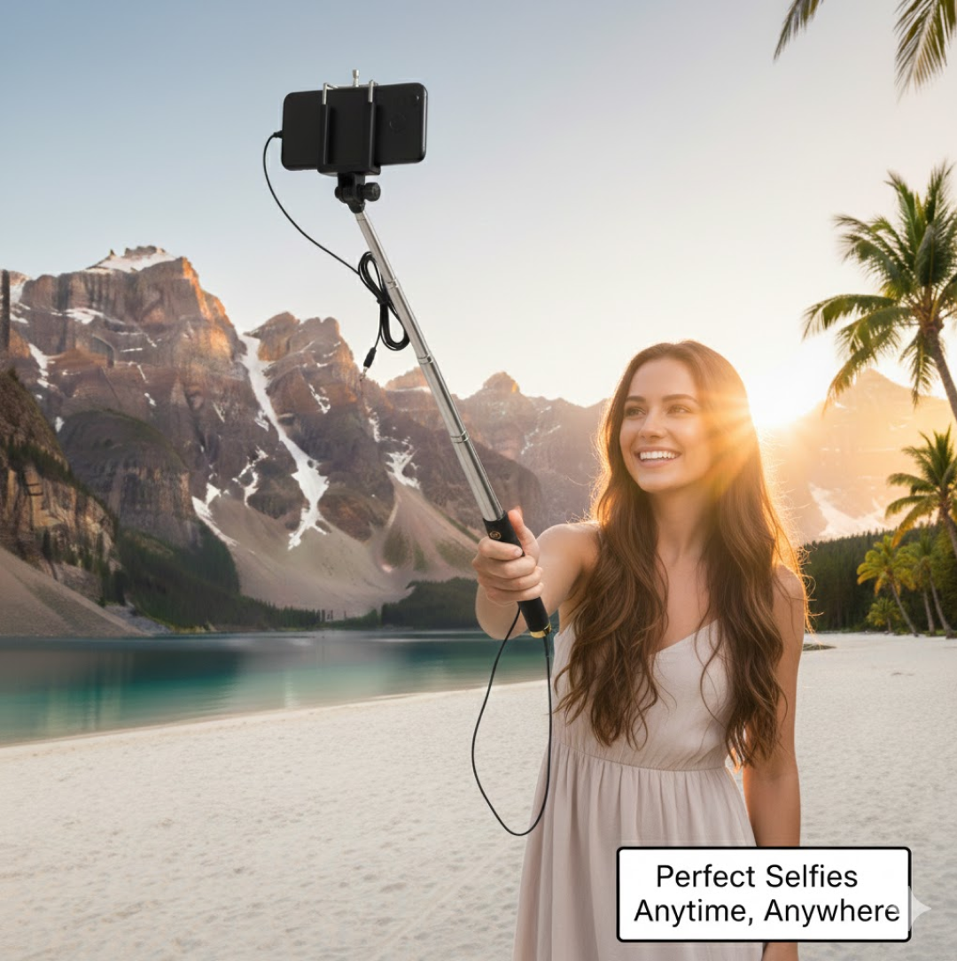 Selfie Sticks Box With Aux Wire