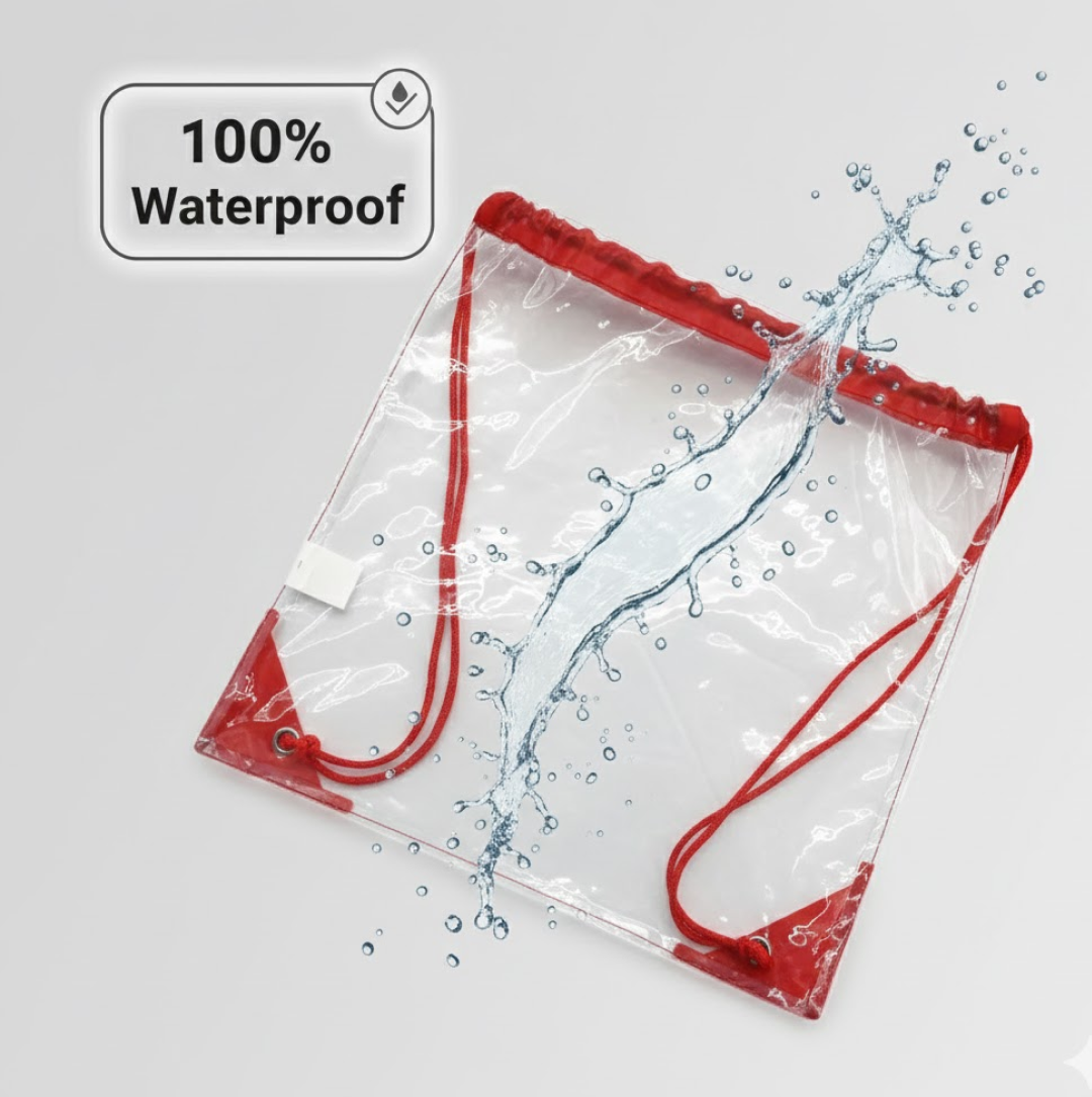 Clear Waterproof Drawstring Bag