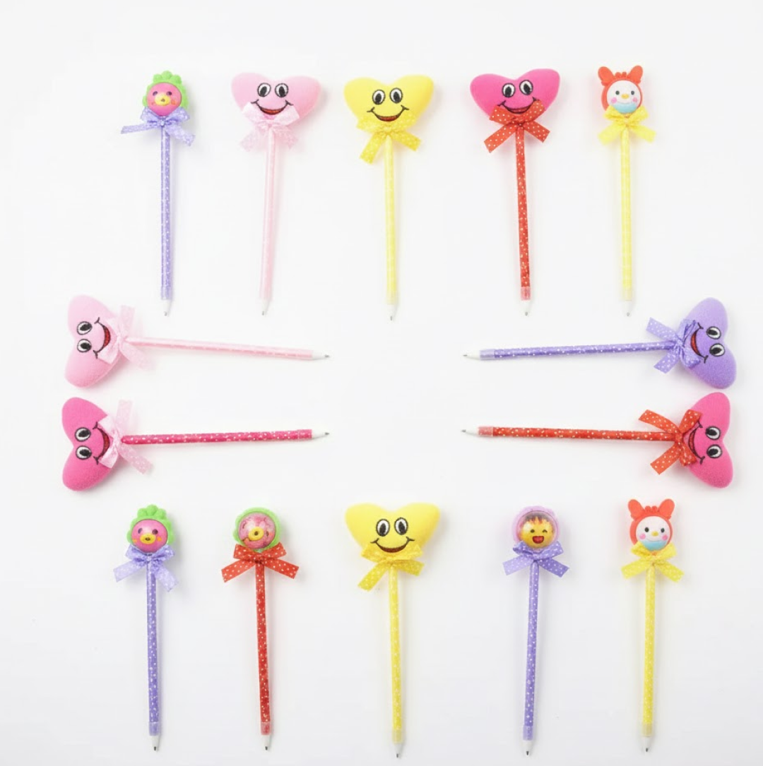Cartoon Heart Facy Pen (12 Pcs)