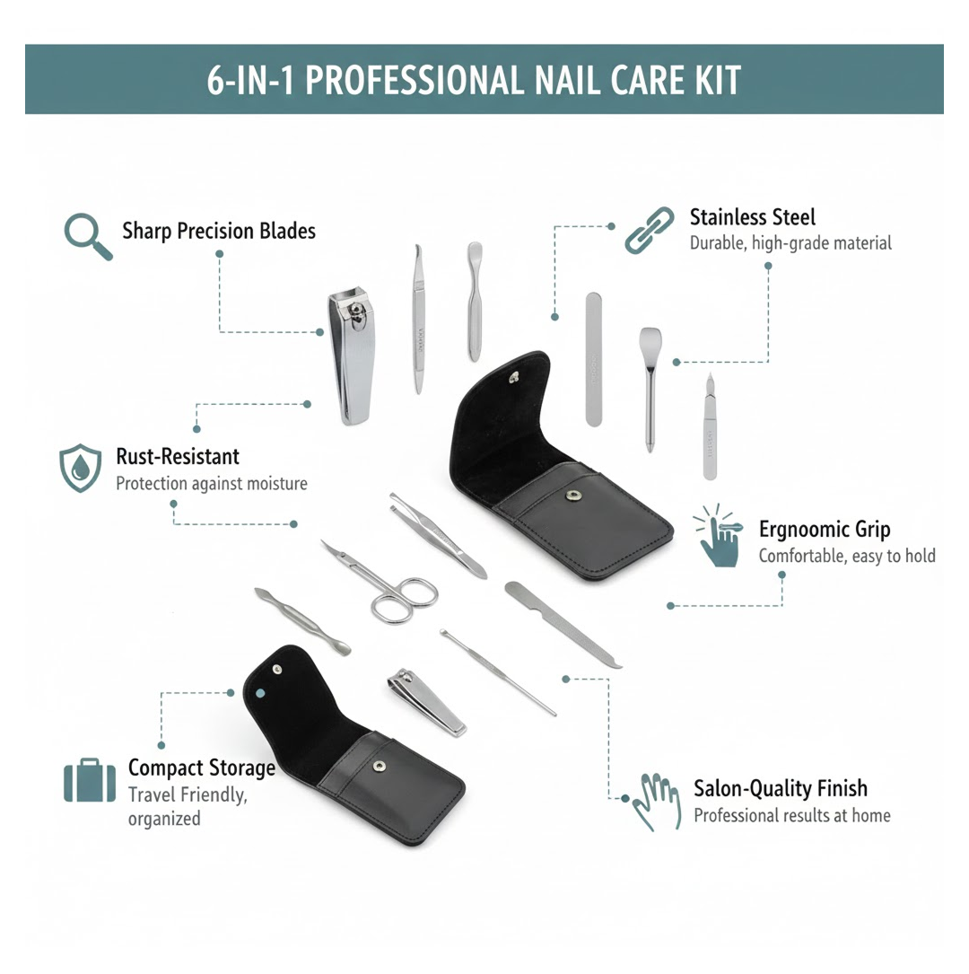Professional Nail Clippers Kit (6 Pcs)