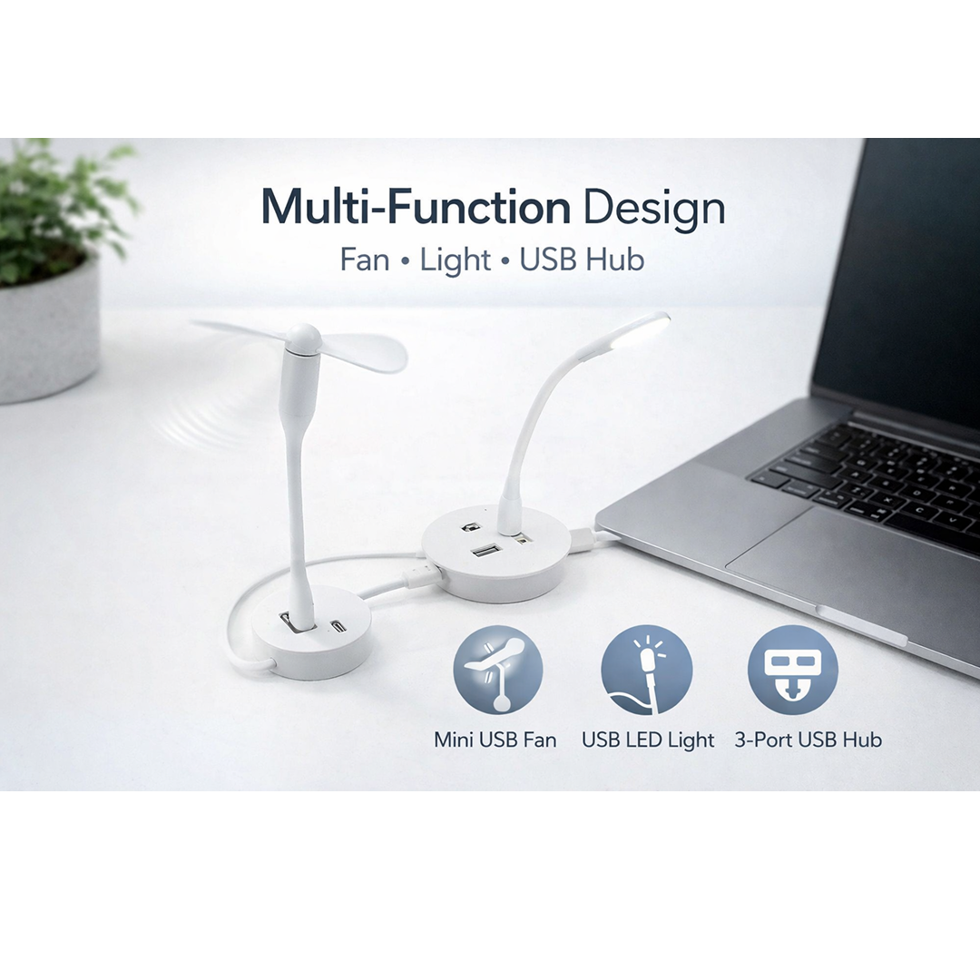 3-in-1 USB Desk Cooler