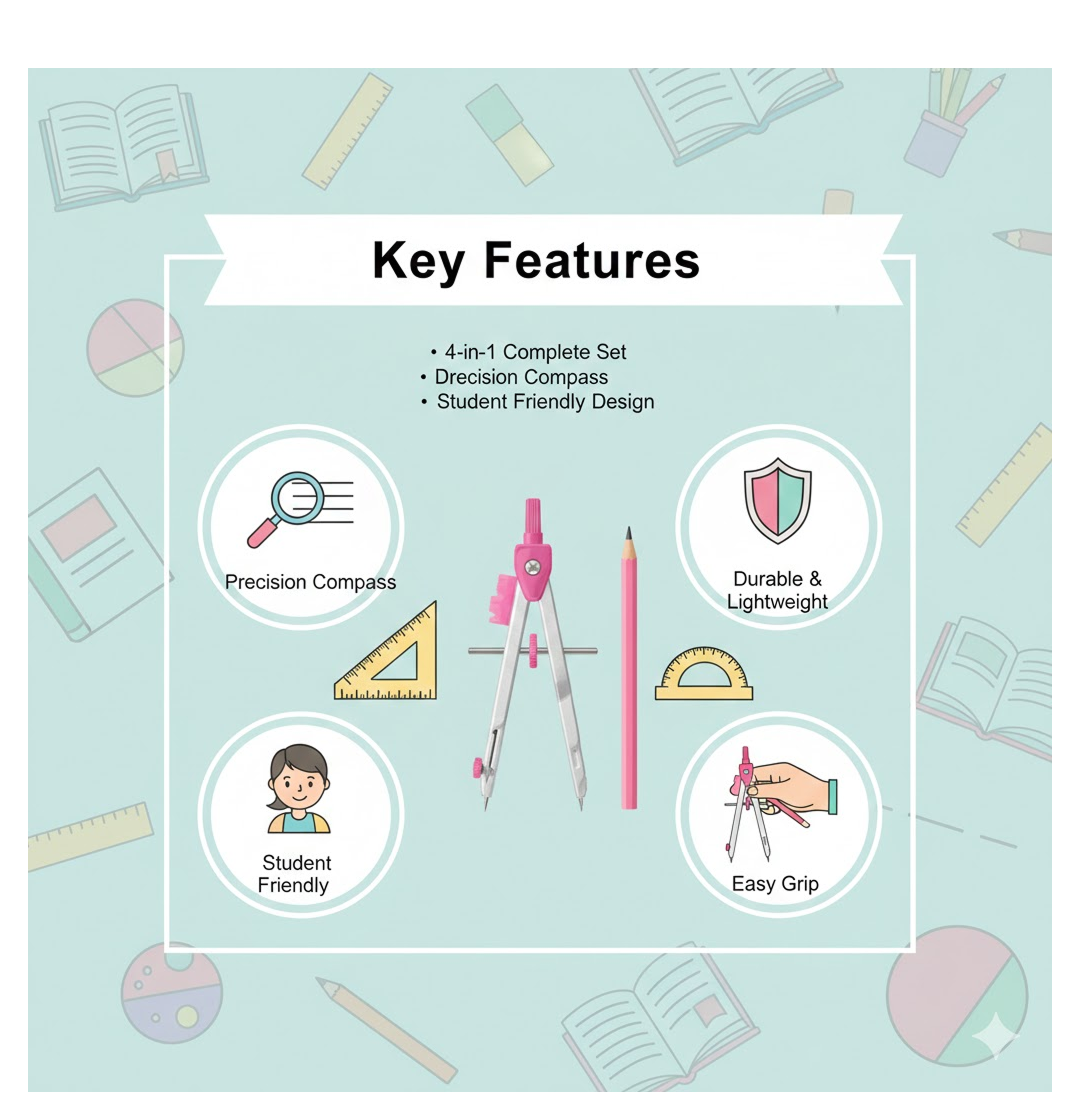 4-in-1 Student Compass Set
