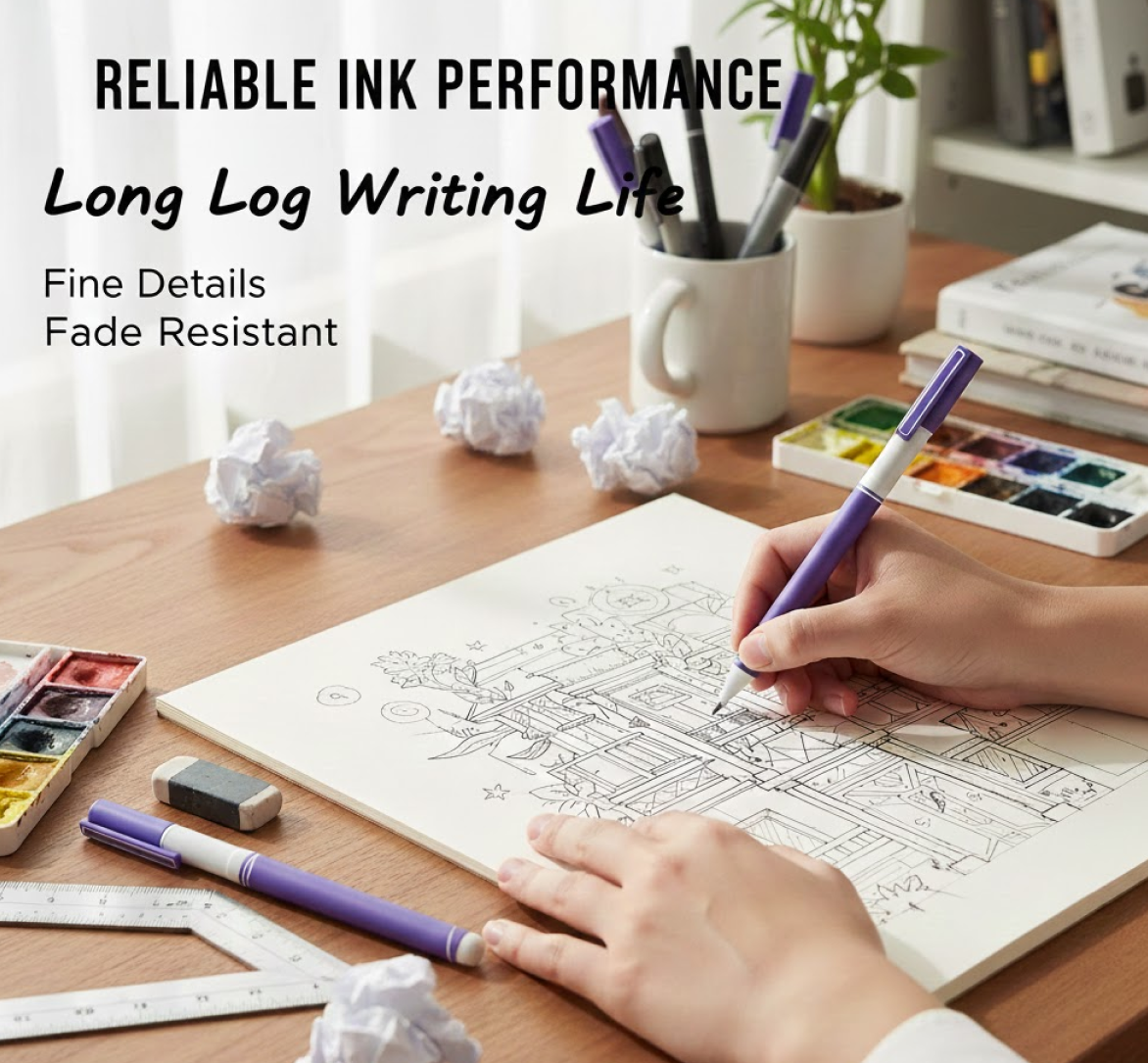 Black Gel Pens Set