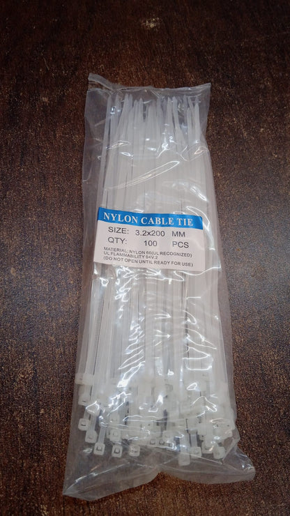 100-Pack Black Nylon Cable Ties