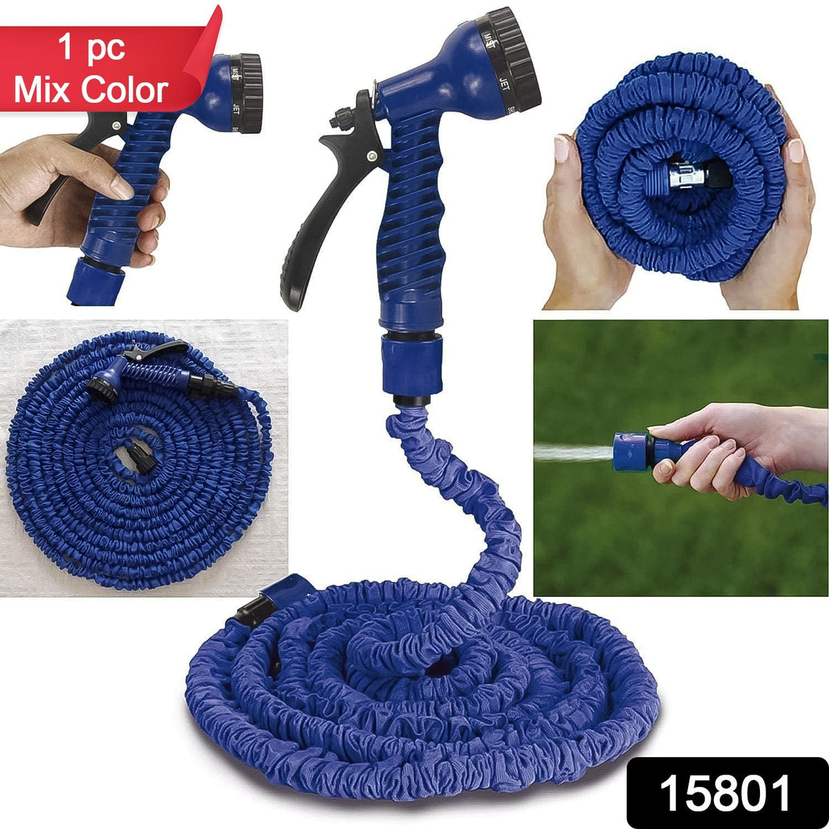 Expandable Magic Garden Hose With Spray Gun