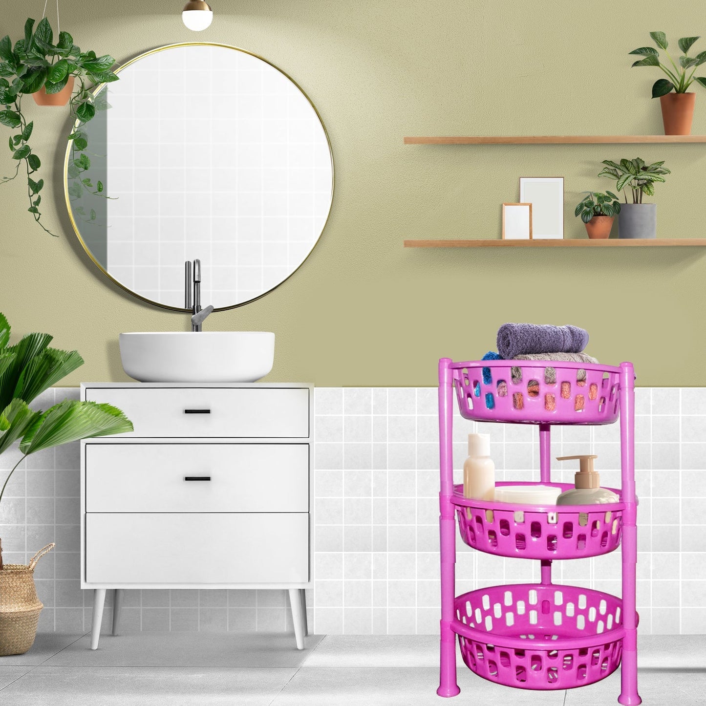 Round Plastic Rack Organiser