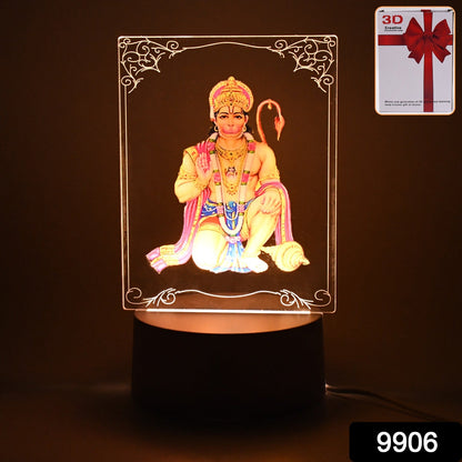 3D Lord Hanuman LED Lamp