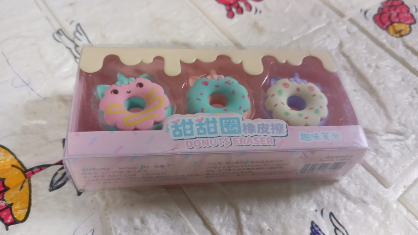 Cartoon Donut Eraser Set
