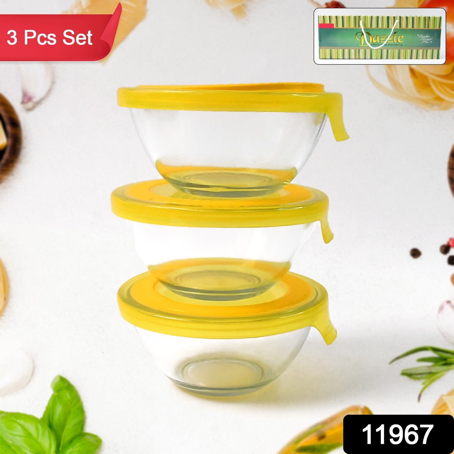 Glass Bowl Set Mixing (3 Pcs)