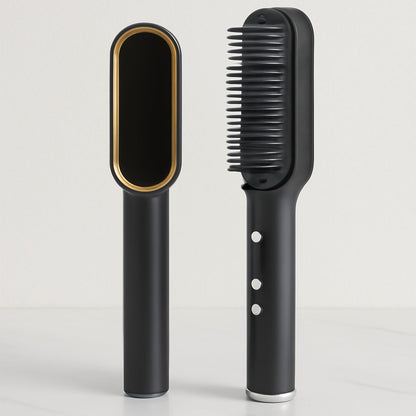Hair Straightener Used While Massaging Head