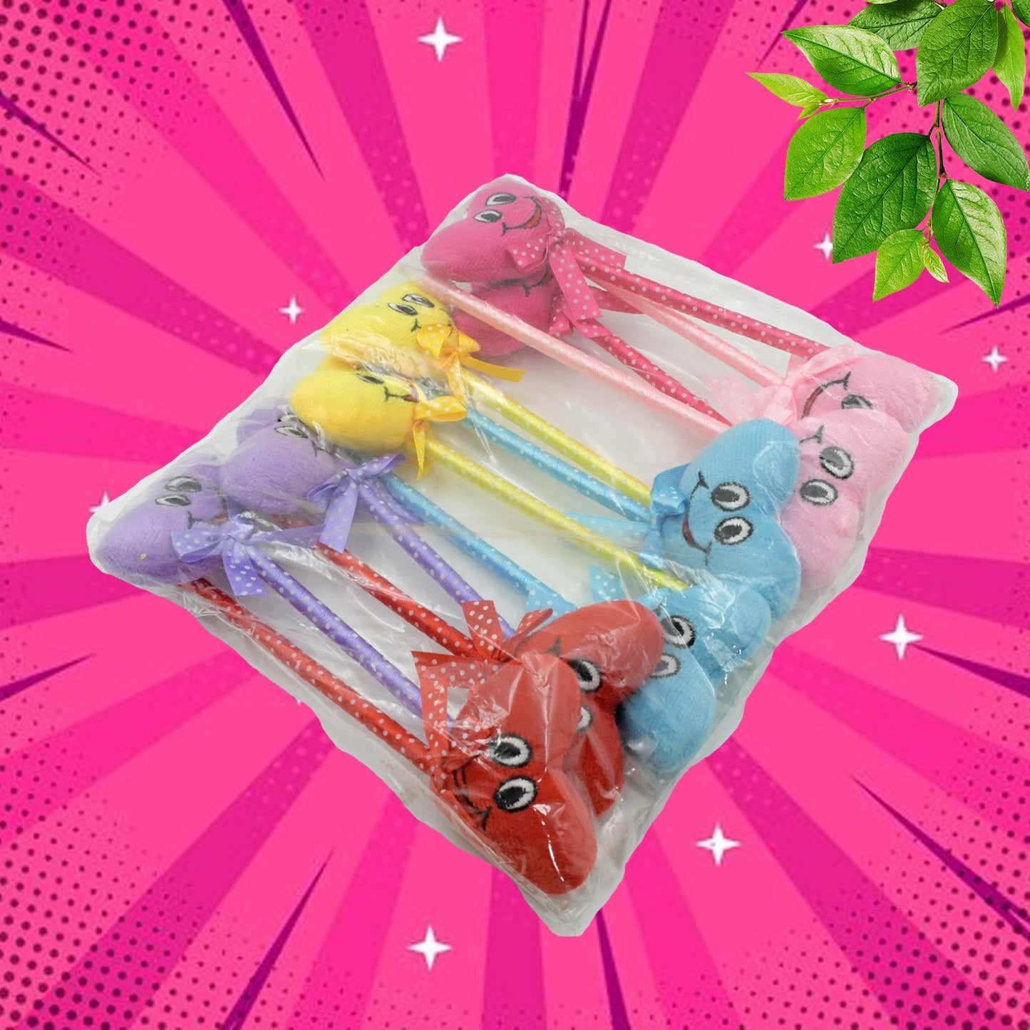 Cartoon Heart Facy Pen (12 Pcs)