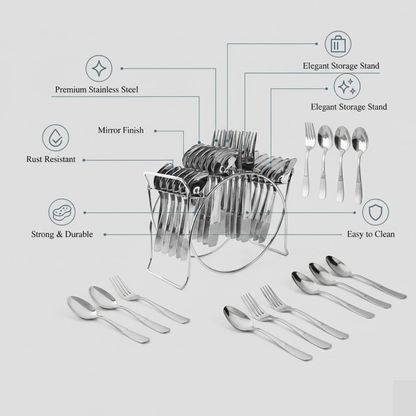 24 Pc Stainless Steel Cutlery Set