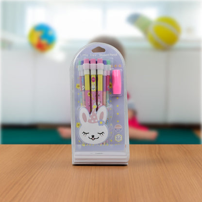 Cute Animal Pencil Set with Eraser & Sharpener (14 Pc)