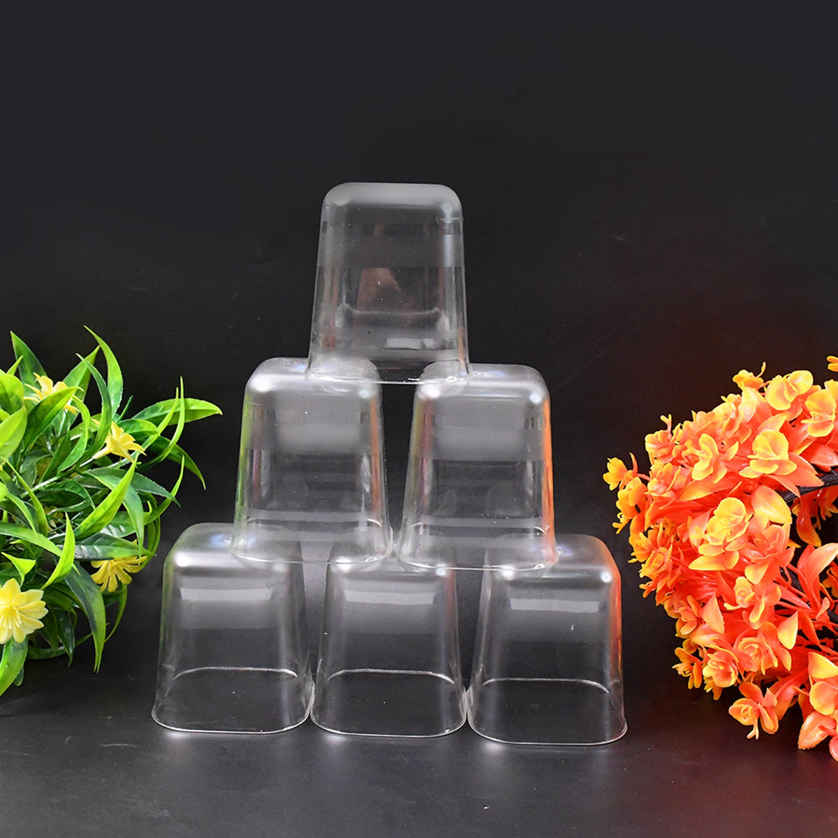 6-Piece Transparent Diamond Glass Set