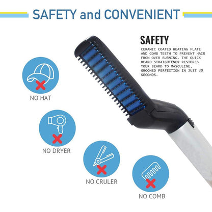 Mens Beard And Hair Curling Straightener