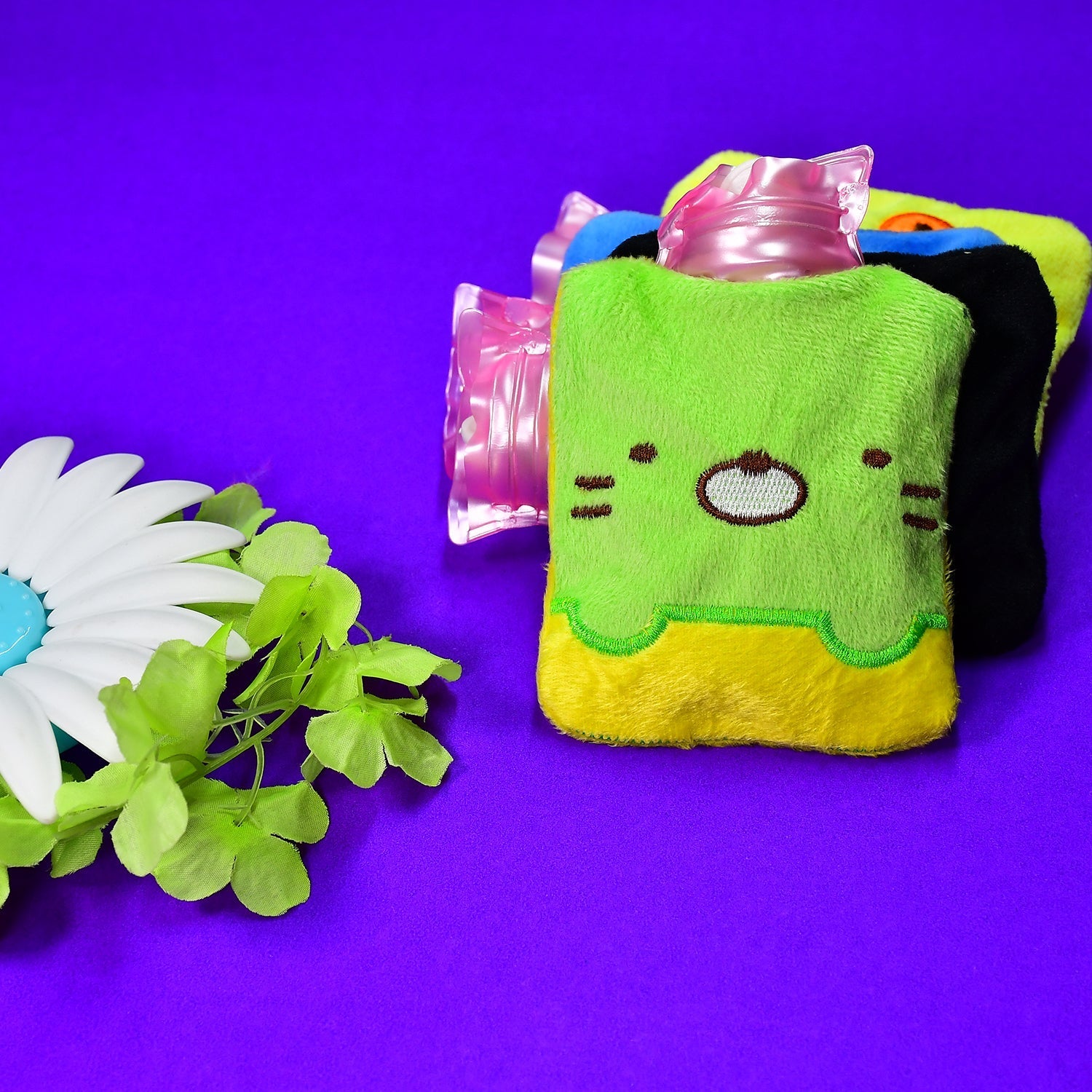 Green Kitty Hot Water Bag with Cover