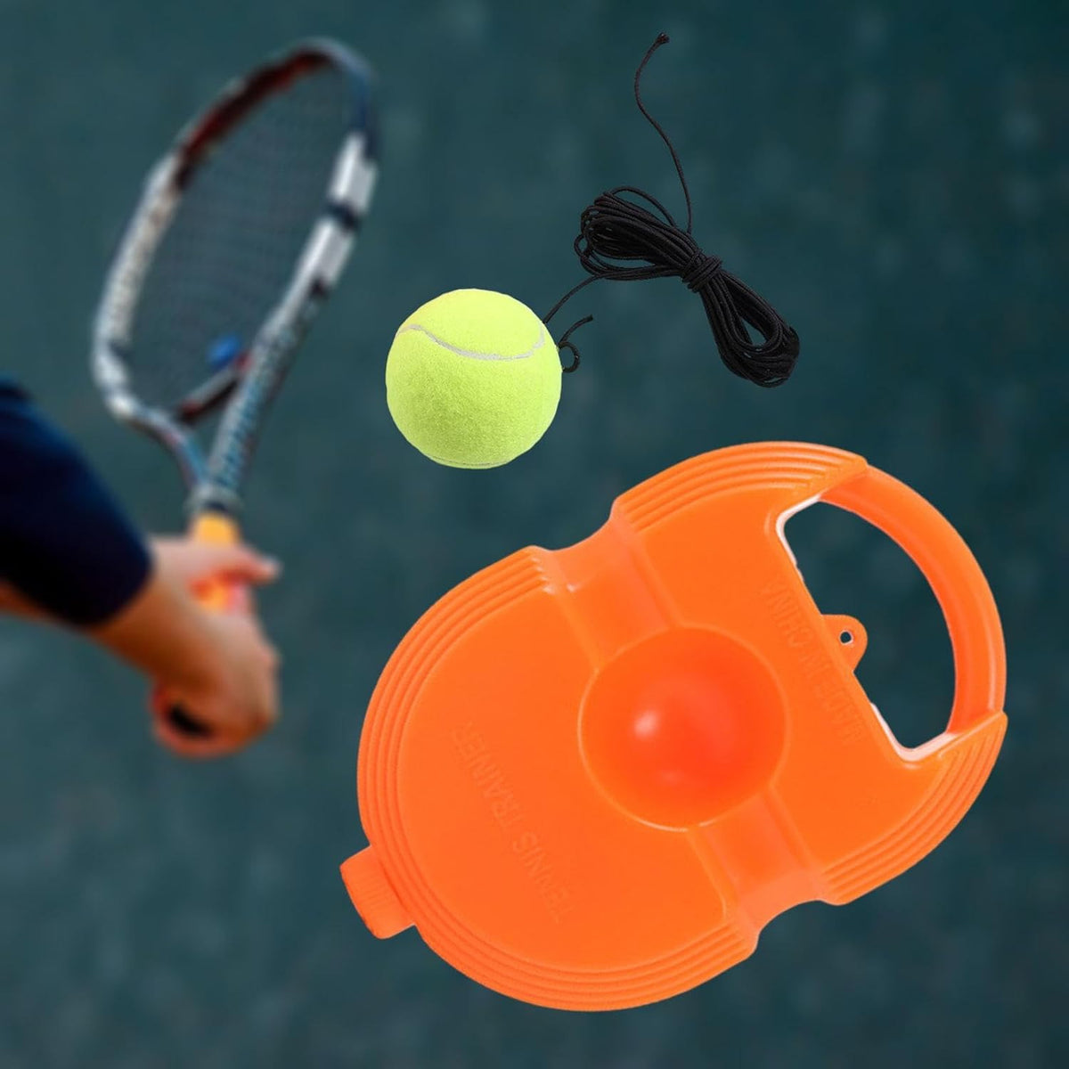 17599 Tennis Trainer Rebound Ball With String Convenient Tennis Training Gear Tennis Practice Device Base For Kids Adults