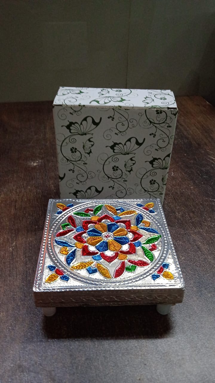Wooden Meenakari Chowki