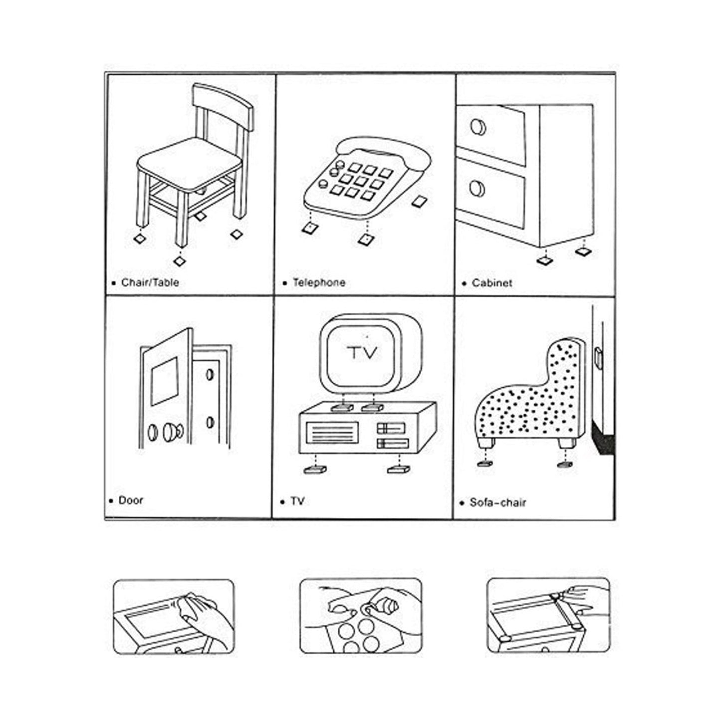 28 Pc Self-Sticking Rubber Furniture Pads