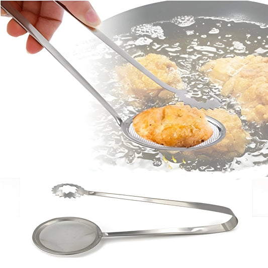 Stainless steel filter spoon with fine mesh strainer and long handle