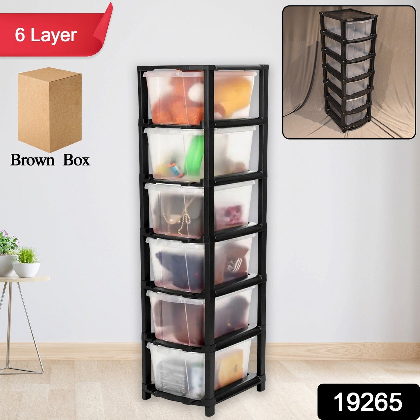 6-Layer Transparent Drawer Organizer