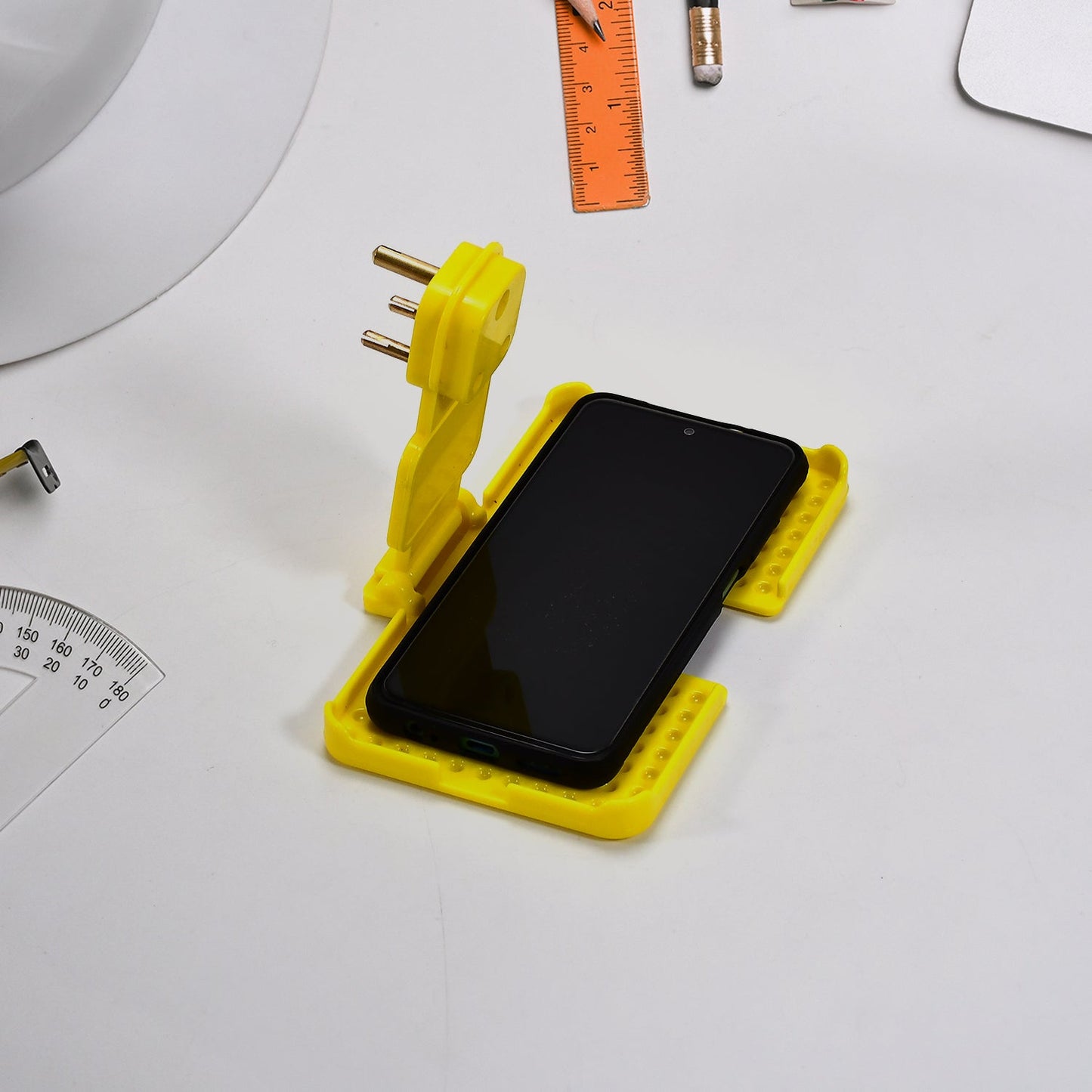 Wall Holder Stand for Mobile Charging – Yellow