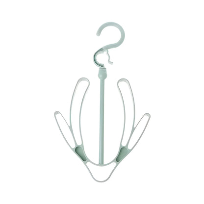 360° shoe dryer hanger with curved clips and hook, mint and white