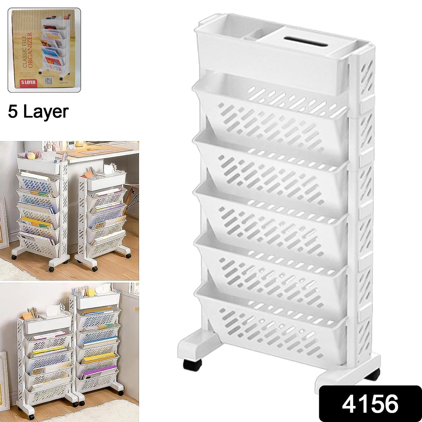 Rotating Mobile Bookshelf Organizer