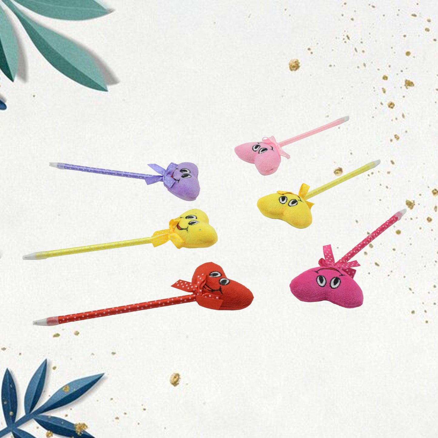 Cartoon Heart Facy Pen (12 Pcs)