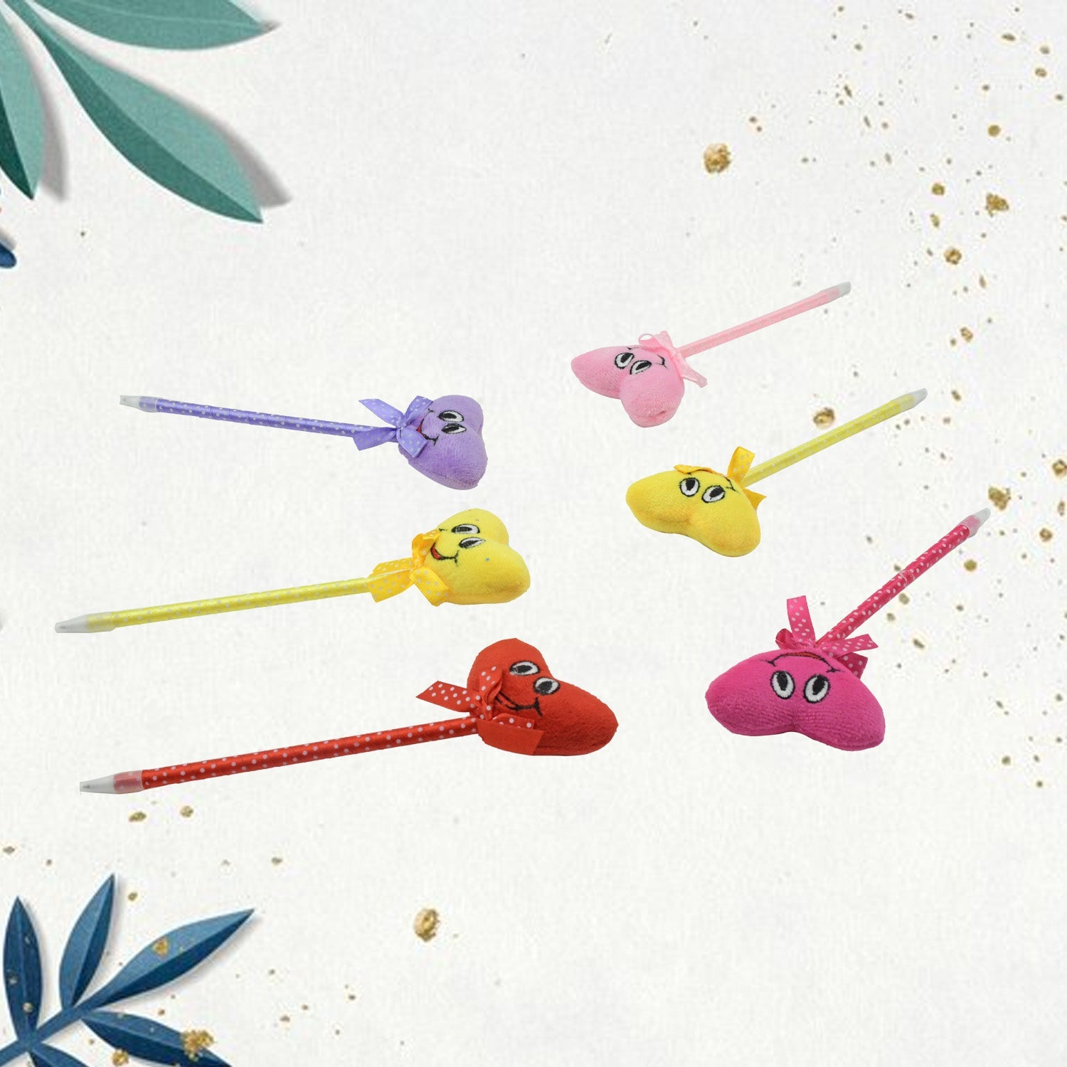 Cartoon Heart Facy Pen (12 Pcs)
