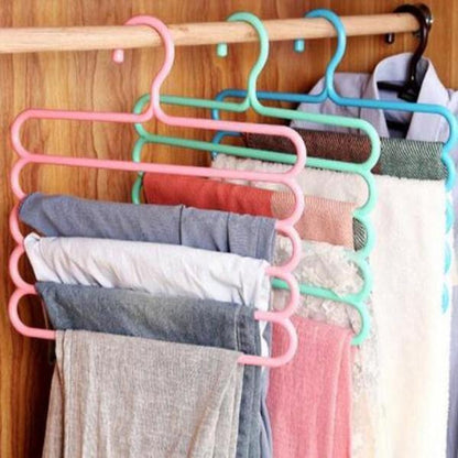 5 In 1 Multipurpose Plastic Hanger Assorted
