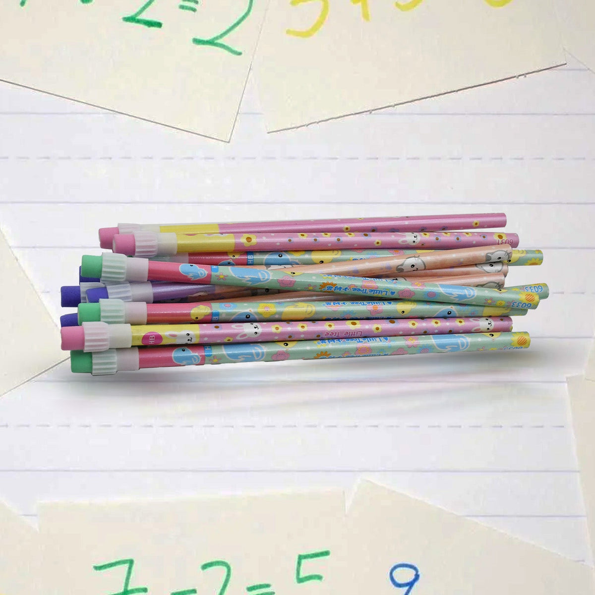 Cute Animal Pencil Set with Eraser & Sharpener (14 Pc)