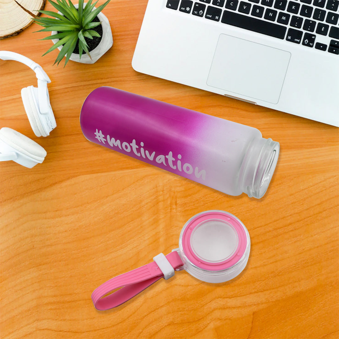 Motivational Portable Glass Bottle