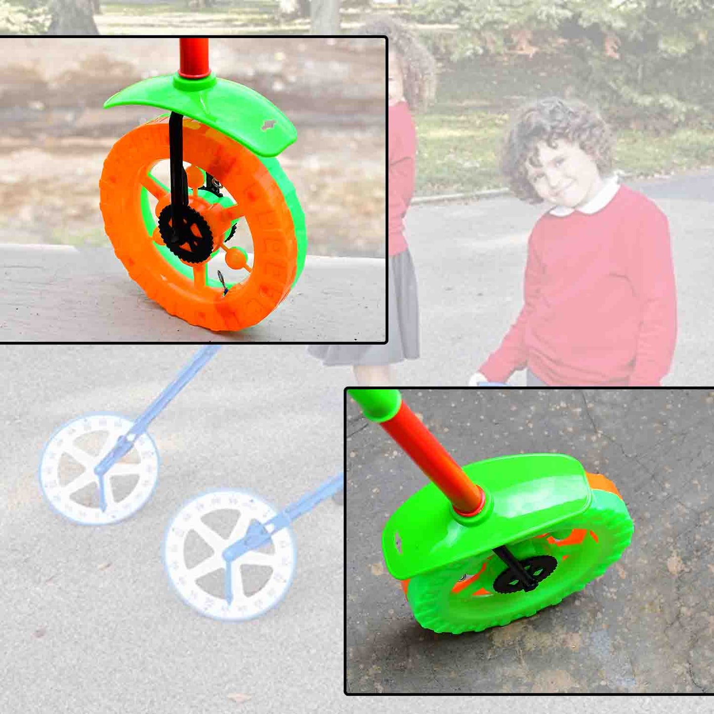 Kids' Light-Up Push Toy Wheel with Handle