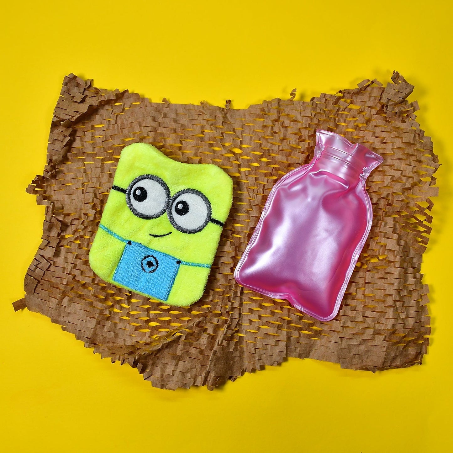 2-Eye Minions Hot Water Bottle with Cover