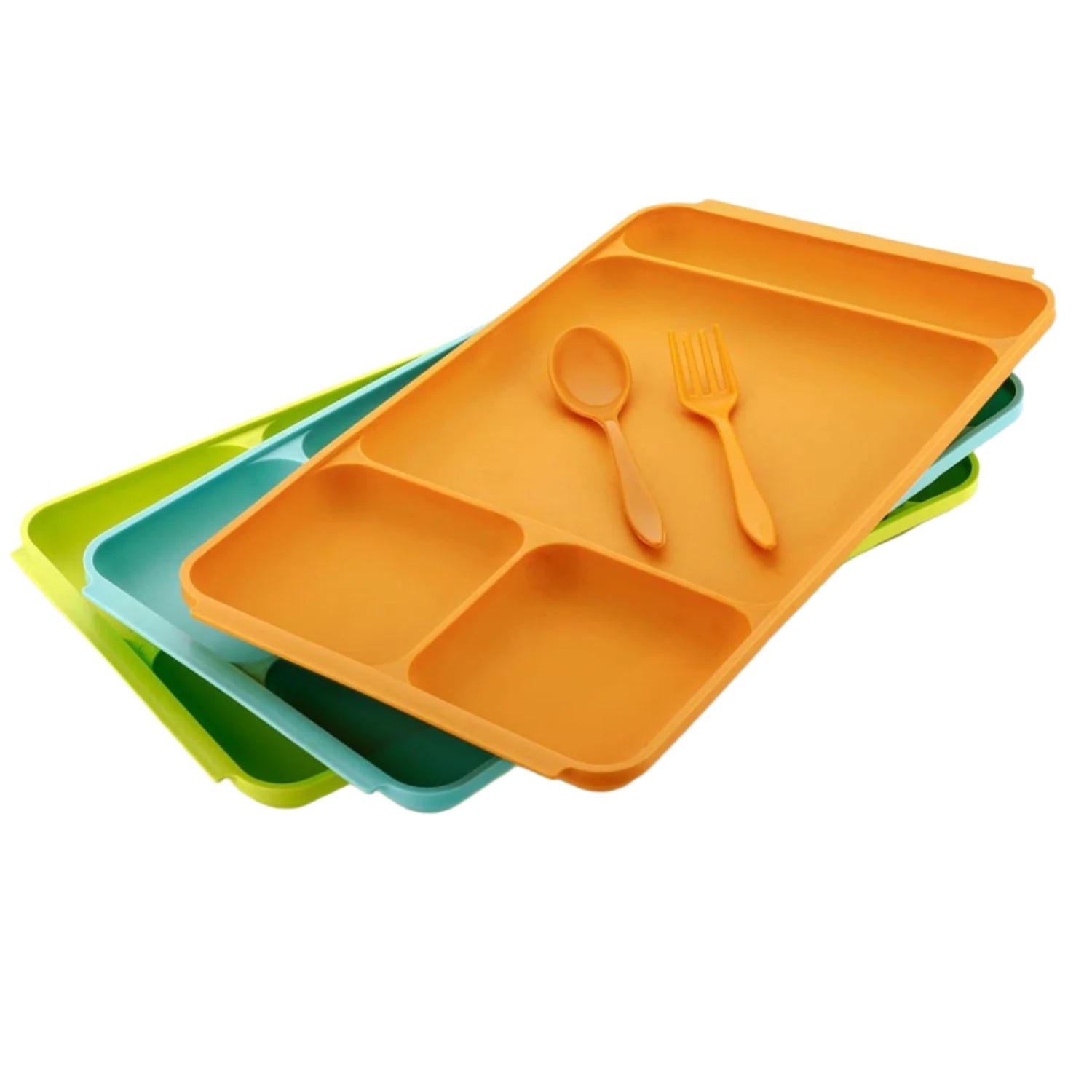 4-Compartment Plastic Plate Set