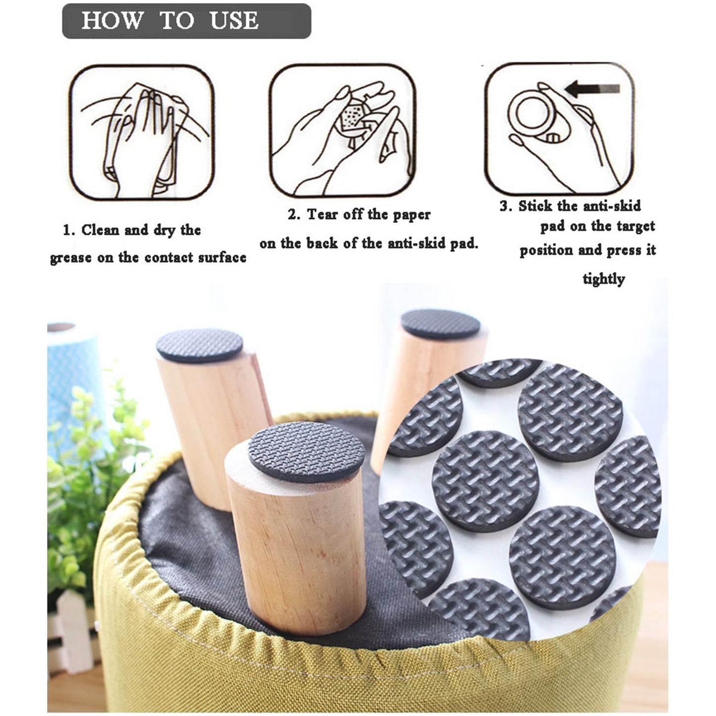 28 Pc Self-Sticking Rubber Furniture Pads
