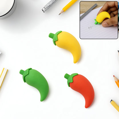 Chili-Shaped Fun Erasers (3-Pack)