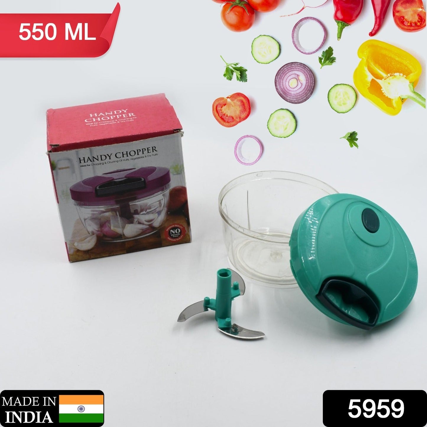 Mini Plastic Vegetable Chopper – 550ml