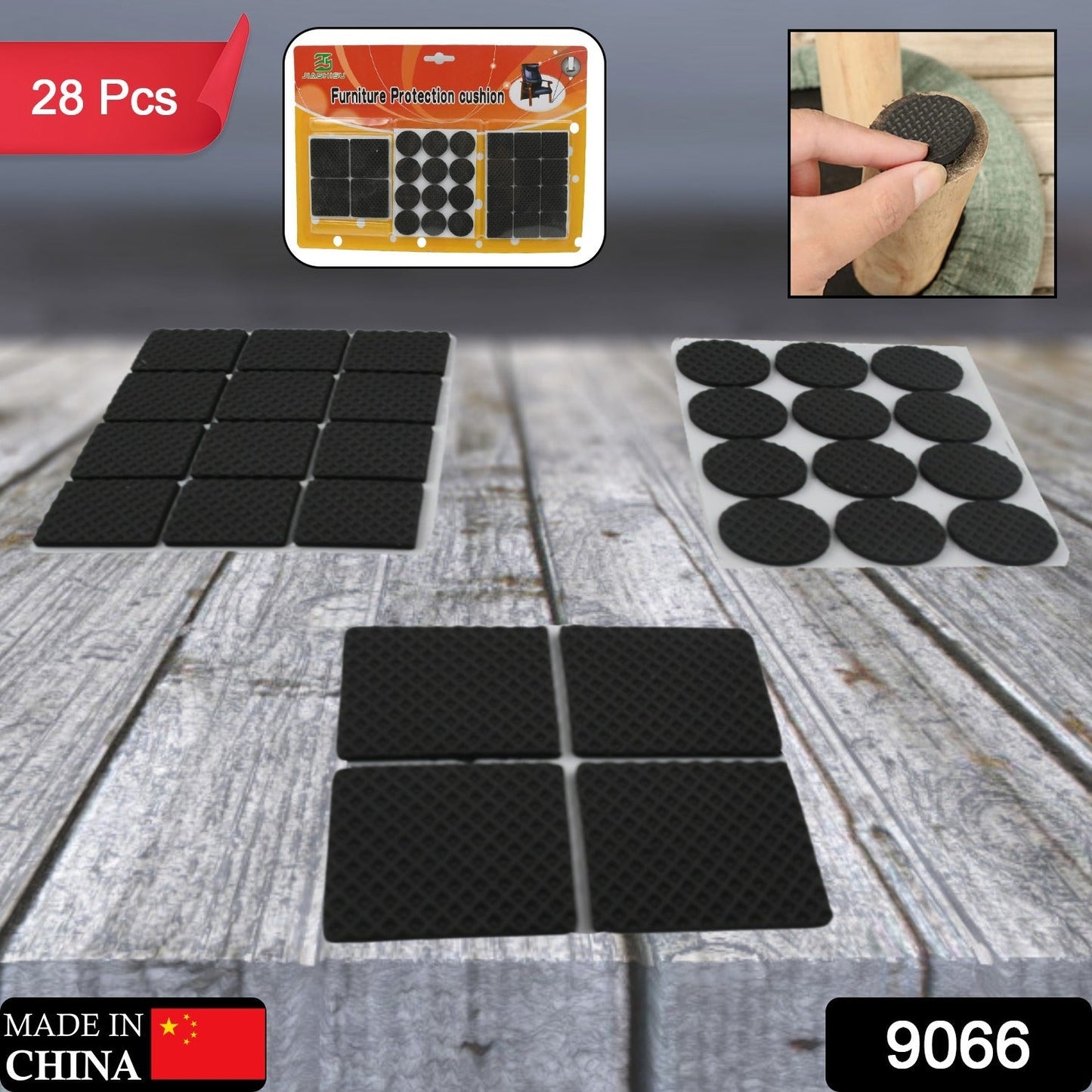 28 Pc Self-Sticking Rubber Furniture Pads