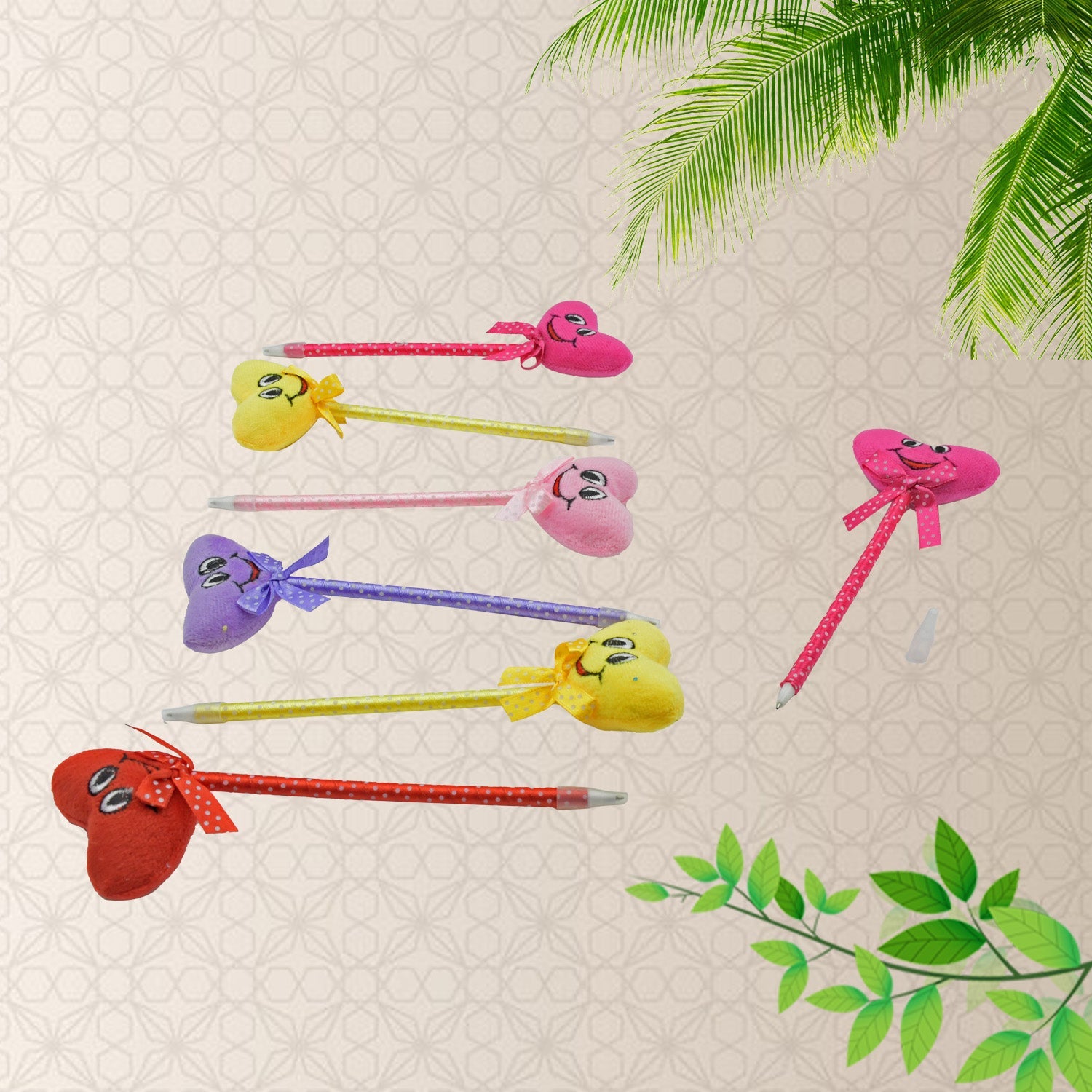 Cartoon Heart Facy Pen (12 Pcs)