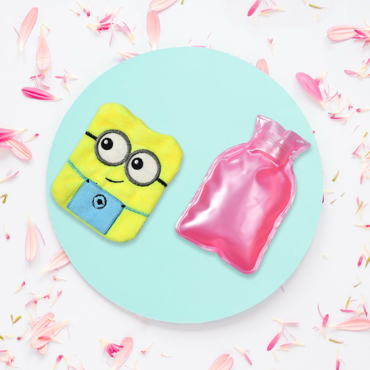 2-Eye Minions Hot Water Bottle with Cover