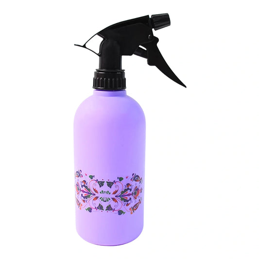 500 ml floral spray bottle with purple body and black trigger nozzle