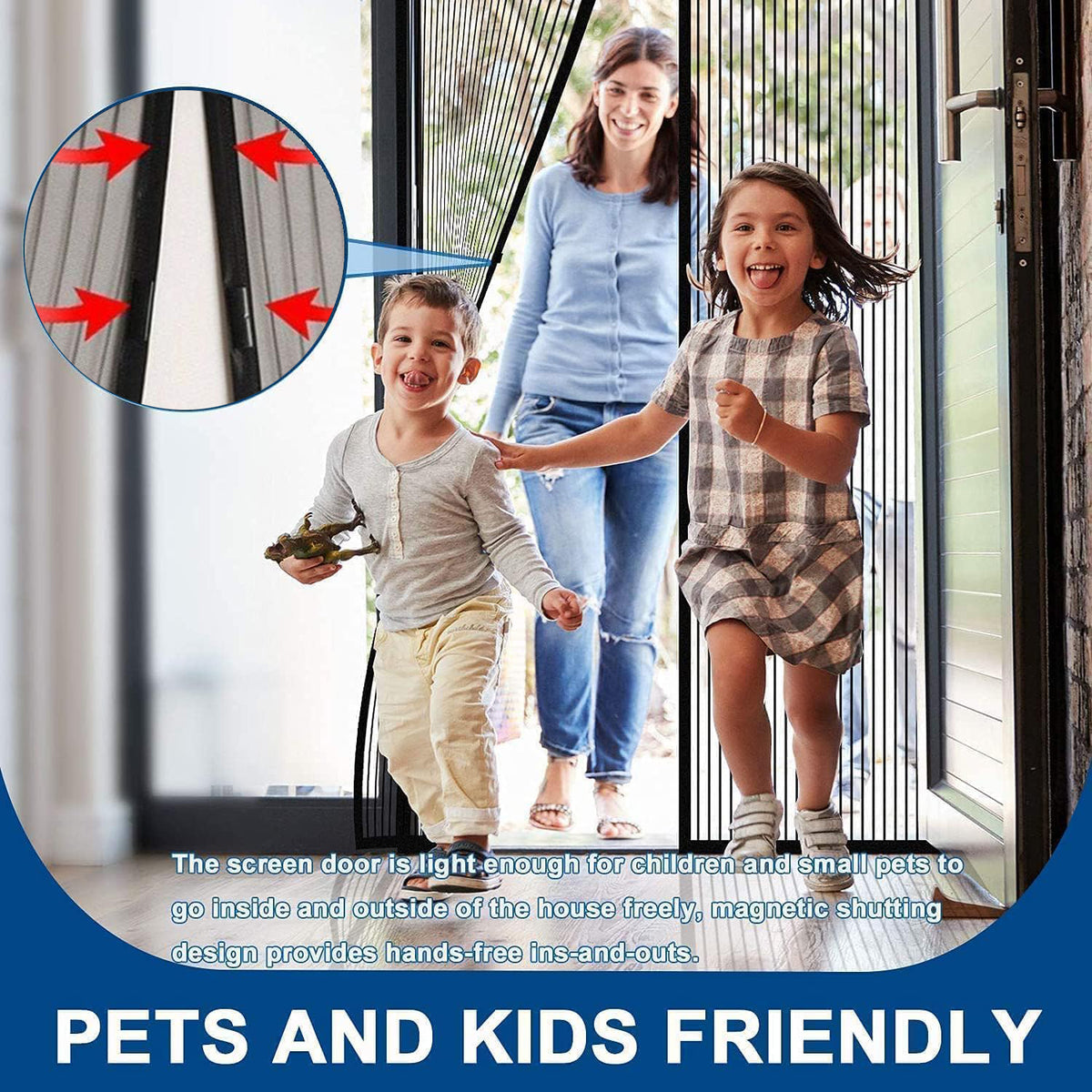 Magic Mesh Hands-free Screen Door Instant Opening (1 Set)