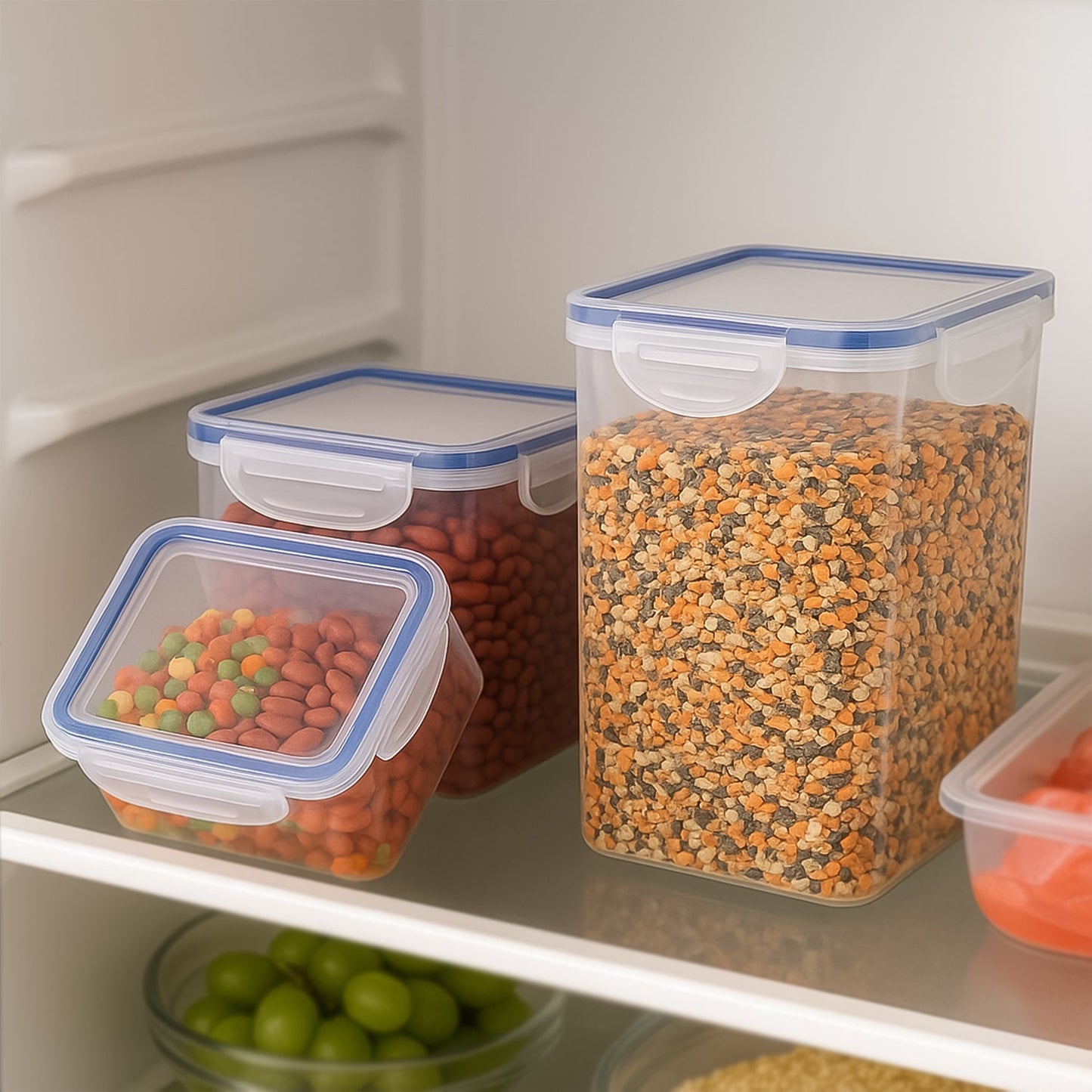 Rectangular Plastic Food Storage (Set Of 3 )