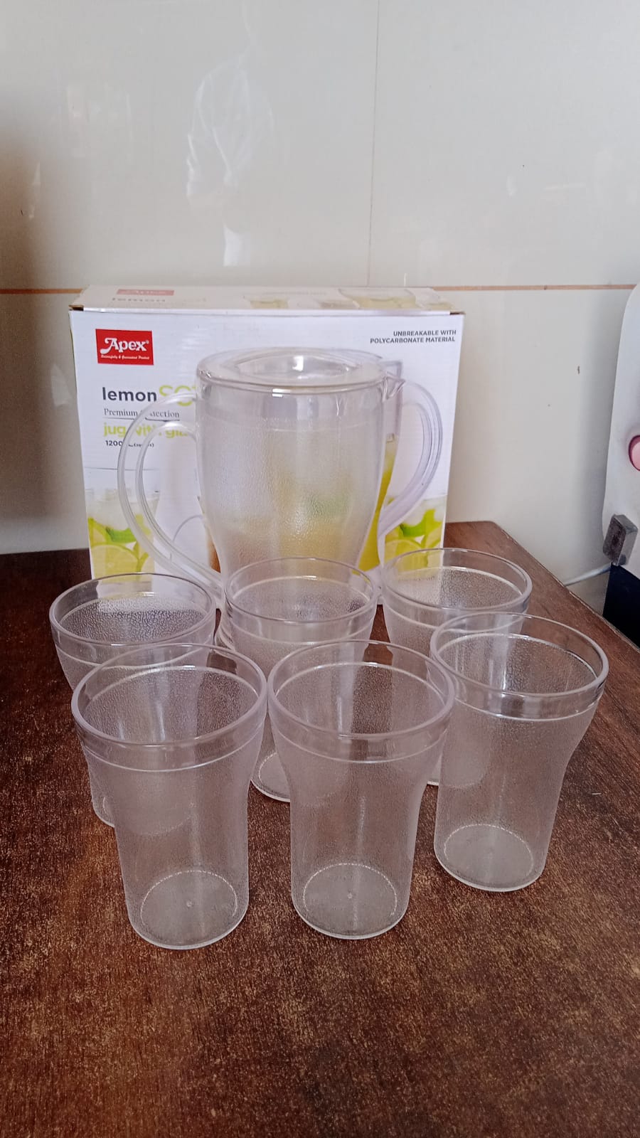 Unbreakable Lemon Jug & Glass Set – 7 Pcs