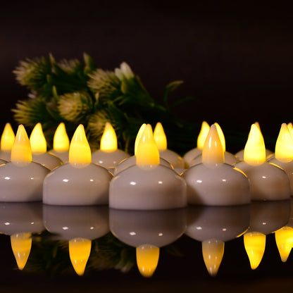 Flameless Floating Tea Lights (24 Pc)