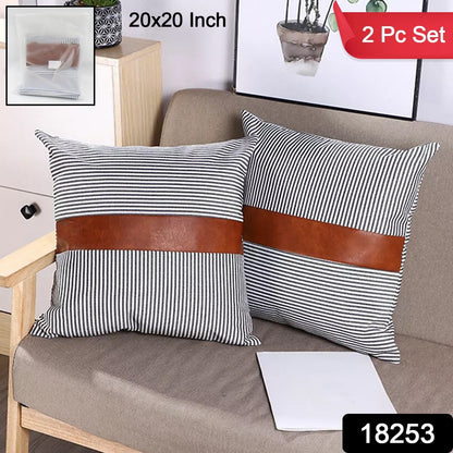 Leather & Cotton Pillow Covers